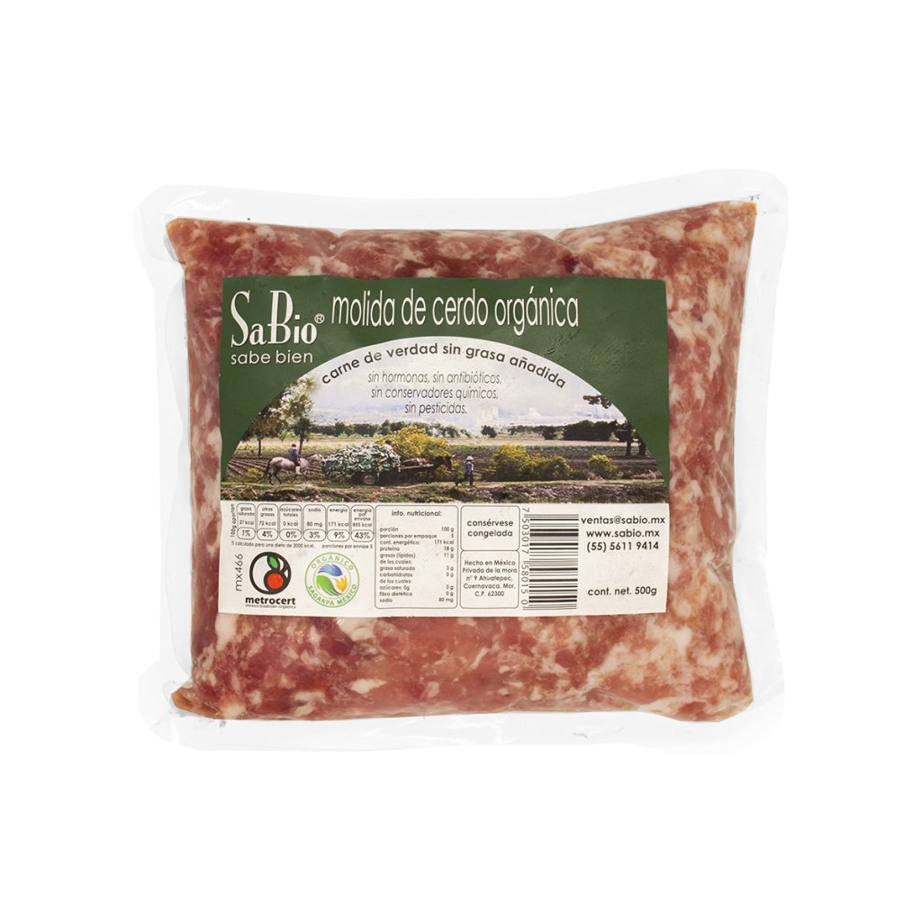 Molida de cerdo orgánico
